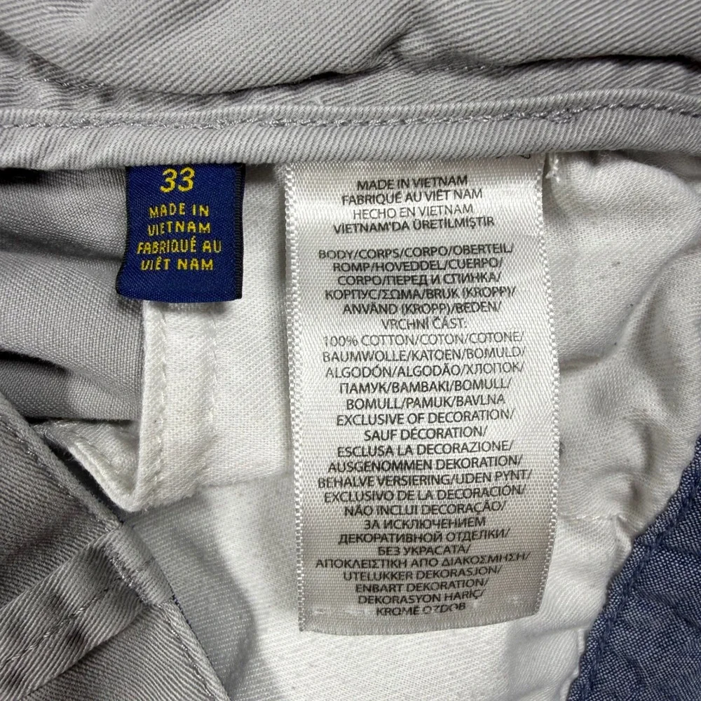 Polo Ralph Lauren Mens Relaxed Fit Chino Shorts Gray Cotton Twill Size 33